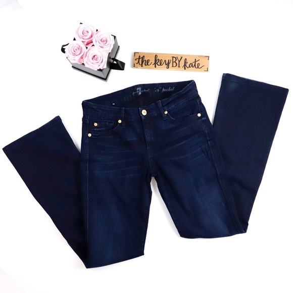 7FAM A Pocket Embellished Pockets Blue Jeans - Picture 4 of 7